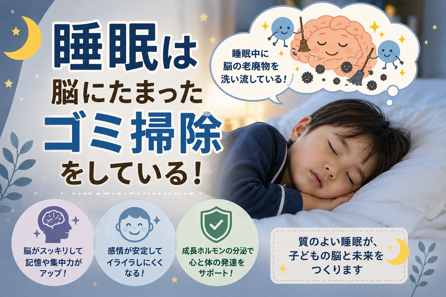 睡眠中のこども